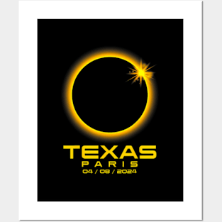 Paris Texas Tx Total Solar Eclipse 2024 Posters and Art